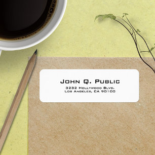 Modernes, einfaches Schlichtes White Address Label