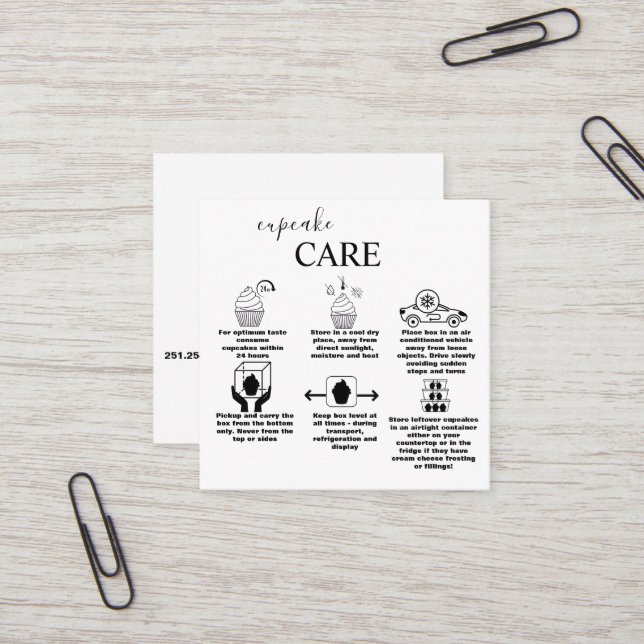 Modernes einfaches Schwarz-Weiß-Geschäft Quadratische Visitenkarte (Vorderseite/Rückseite Beispiel)