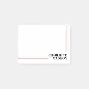 Modernes einfaches Schwarz-Weiß-Trend-Minimalist-P Post-it Klebezettel