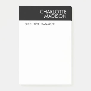 Modernes einfaches Schwarz-Weiß-Trend-Minimalist P Post-it Klebezettel