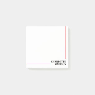 Modernes einfaches Schwarz-Weiß-Trendy-Minimalist- Post-it Klebezettel