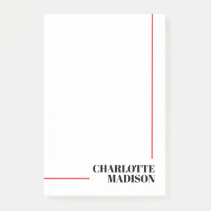 Modernes einfaches Schwarz-Weiß-Trendy-Minimalist- Post-it Klebezettel