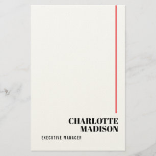 Modernes einfaches Schwarz-Weiß-Trendy-Minimalisti Briefpapier