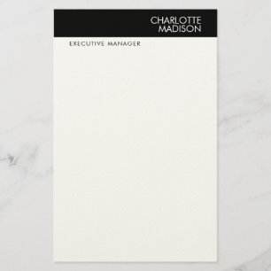 Modernes einfaches Schwarz-Weiß-Trendy-Minimalisti Briefpapier