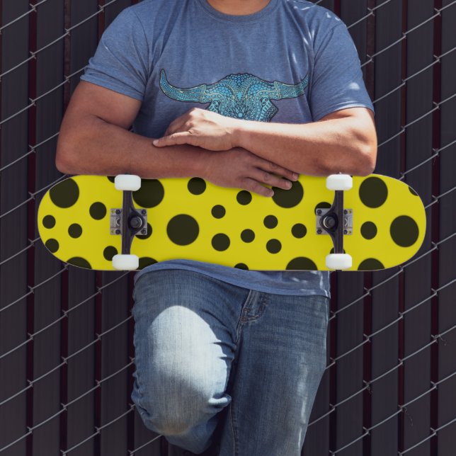 Modernes, einfaches Schwarzes Nadelmuster Skateboard (Außenbereich 3)