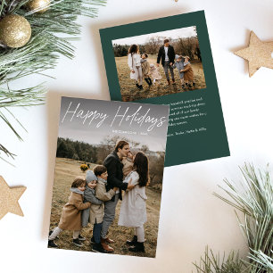 Modernes, einfaches Script Happy Holidays 2 Foto Feiertagskarte