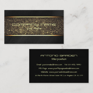 Modernes, einfaches Shine Metallic Gold und Schwar Visitenkarte
