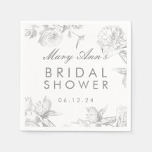 Modernes, einfaches Silver Floral Brautparty Gefal