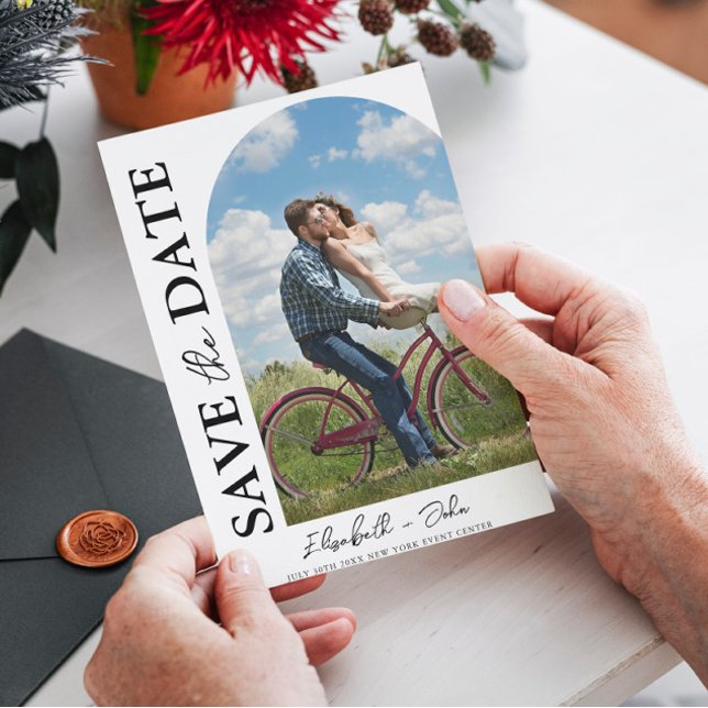 Modernes, einfaches Skript-Foto für Hochzeiten spe Save The Date (Von Creator hochgeladen)