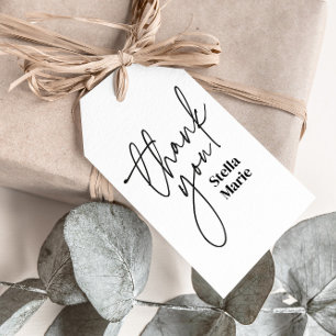 Modernes, einfaches Skript Schwarz-weiß vielen Dan Geschenkanhänger