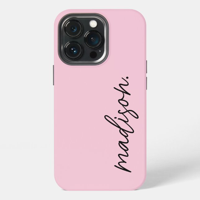 Modernes einfaches Skript Trendy Stylish Blush Pin iPhone Hülle (Hinten)