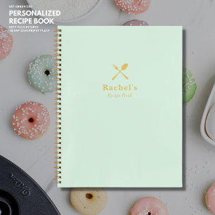 Modernes, einfaches, stilvolles Green and Gold Rec Notizbuch