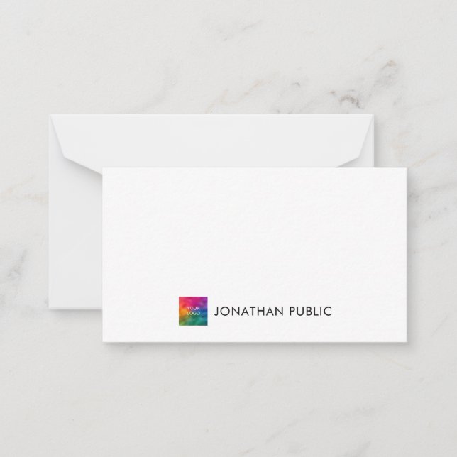 Modernes, einfaches Template-Add-Logo hier Mitteilungskarte (Vorderseite)