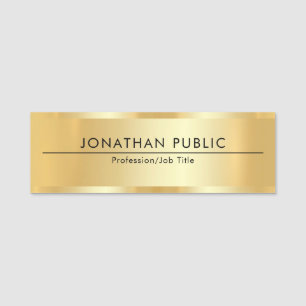 Modernes Einfaches Template Imitat Gold Metallic L Namensschild