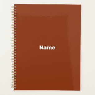 Modernes, einfaches Terracotta-individuelle Name-M Planer