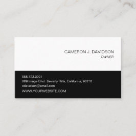 Modernes, einfaches und Schwarz-weißes Unternehmen Visitenkarte