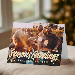 Modernes, einfaches und spielerisches Grußstars Fo Feiertagskarte