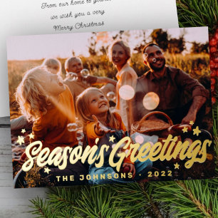 Modernes, einfaches und spielerisches Grußstars Fo Folien Feiertagskarte