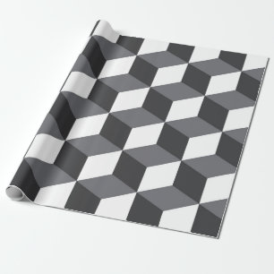 Modernes, einfaches, urbanes architektonisches Kub Geschenkpapier