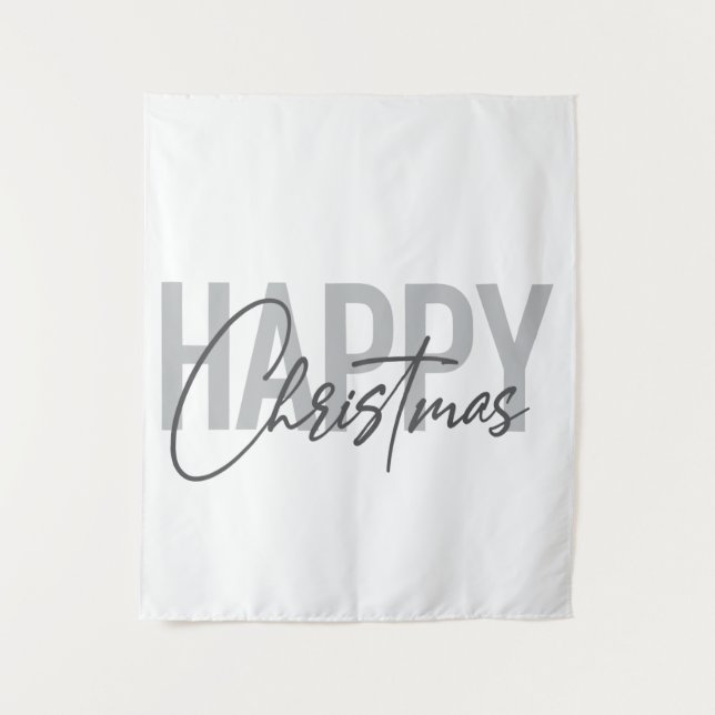 Modernes, einfaches, urbanes Design Frohe Weihnach Wandteppich (Vorderseite)