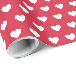 Modernes, einfaches, valentinisches, weißes Herz, Geschenkpapier
