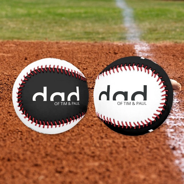 Modernes, einfaches Vater-Design mit Kindernamen Baseball (Von Creator hochgeladen)
