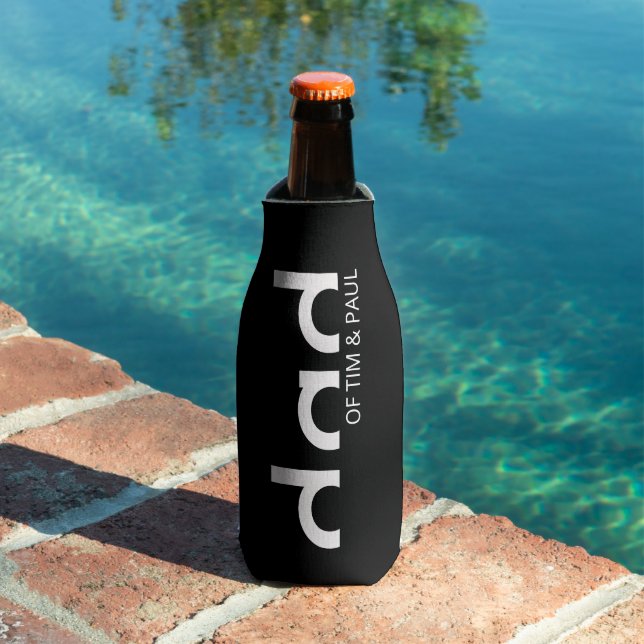 Modernes, einfaches Vater-Design mit Kindernamen Flaschenkühler (In Situ Pool)