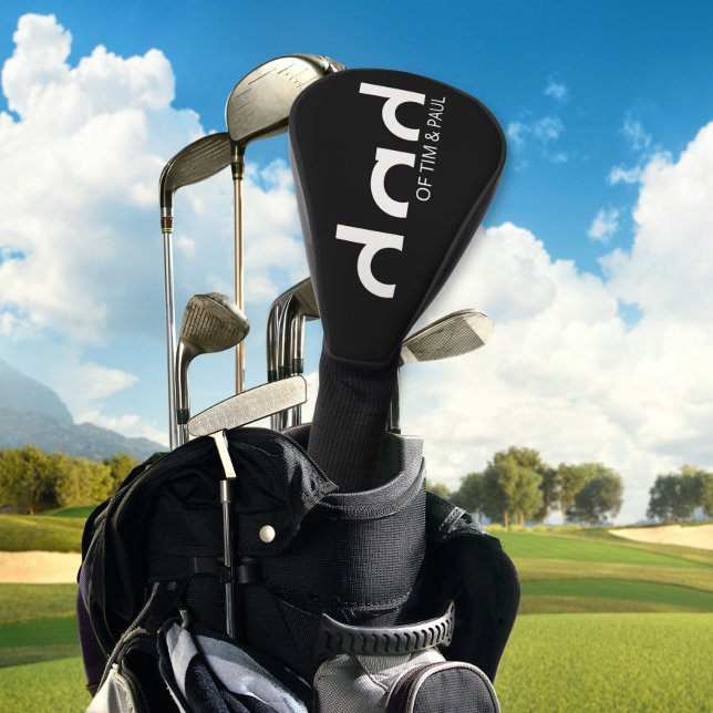 Modernes, einfaches Vater-Design mit Kindernamen Golf Headcover (Von Creator hochgeladen)