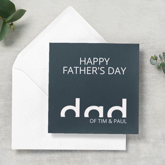 Modernes, einfaches Vater-Design mit Kindernamen Karte (Von Creator hochgeladen)