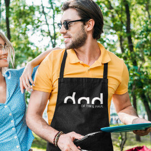 Modernes, einfaches Vater-Design mit Kindernamen Schürze