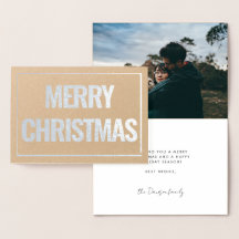 Modernes & einfaches Weihnachts-Foto Silber