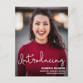 Modernes Einführungslehrer-Foto Ankündigungspostkarte