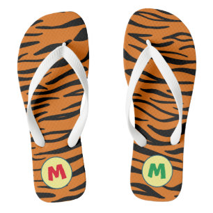Modernes, einzigartiges Monogramm Tierdruck l Brow Flip Flops