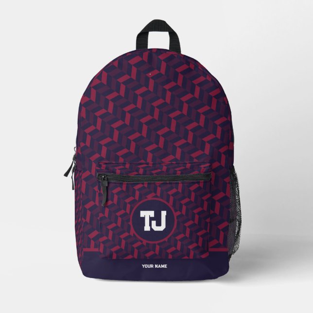 Modernes, einzigartiges Schulmuster Bedruckter Rucksack (Vorderseite)