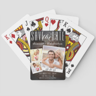 Modernes, einzigartiges Skript 3 Foto Hochzeit spe Spielkarten