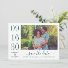 Modernes Elegance Emerald Green Wedding Foto Save The Date