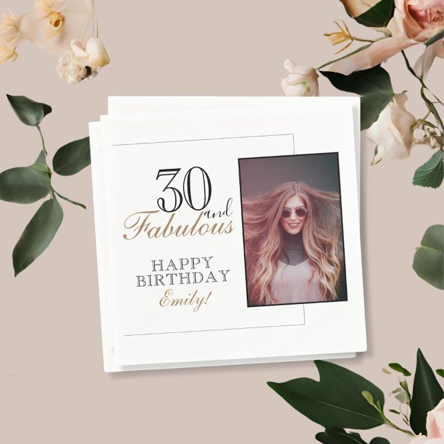 Modernes Elegant 30 und fabelhaftes 30. Geburtstag Serviette (Von Creator hochgeladen)