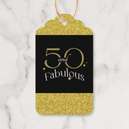 Modernes Elegant 50 und prächtiges Schwarz-weißes  Geschenkanhänger