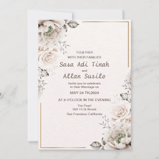 Modernes Elegant | Bearbeitbare Hochzeitseinladung Einladung