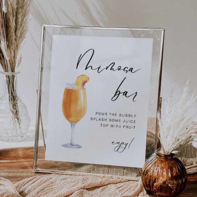 Modernes Elegant | Bridal Mimosa Bar Sign Poster (Von Creator hochgeladen)