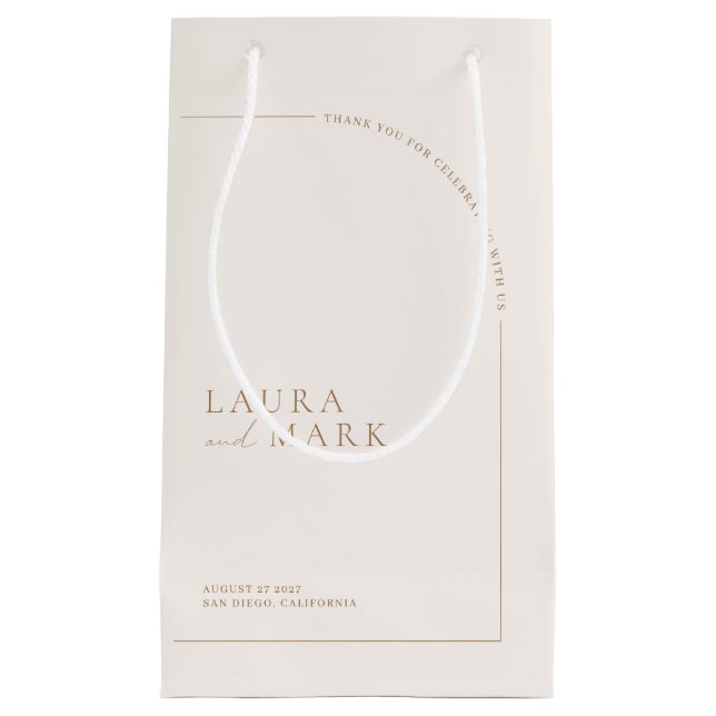 Modernes Elegant - Danke Hochzeit Kleine Geschenktüte (Vorderseite)