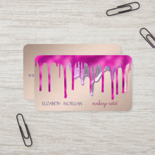 Modernes Elegant, Makeup Artist, Tropfen Visitenkarte