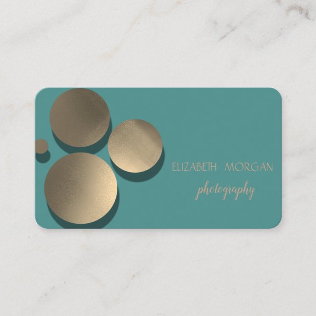 Modernes Elegant, Punkte, grün Visitenkarte (Vorderseite)