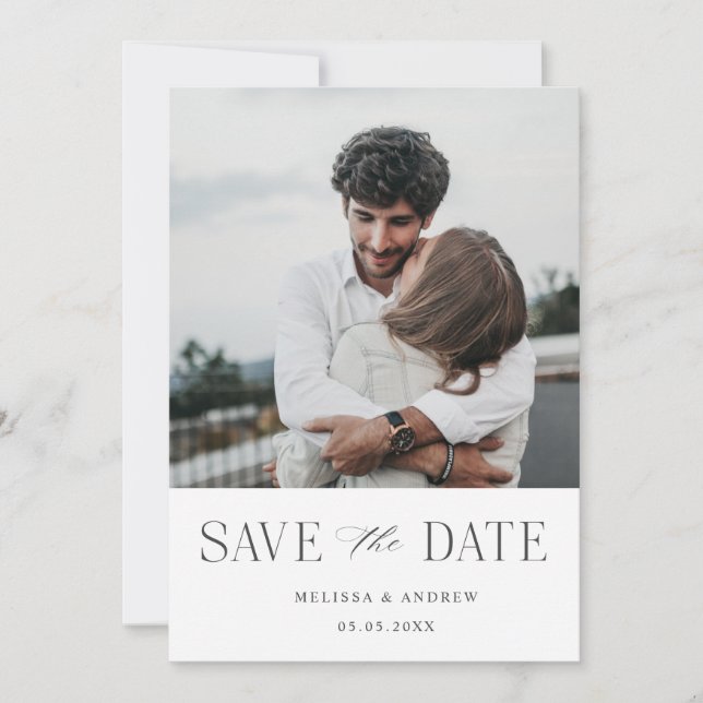 Modernes Elegant Save the Date (Vorderseite)