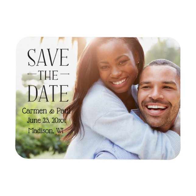 Modernes Elegant Save the Date Magnet (Horizontal)