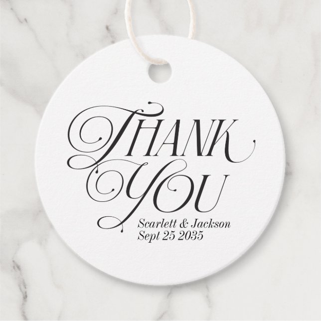 Modernes Elegant Vielen Dank Kalligraphie Script Geschenkanhänger (Vorderseite)