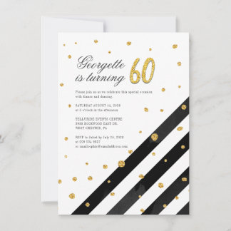 Modernes Elegant zum 60. Geburtstag Einladung