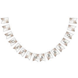 Modernes Elegante Just Married Newlyweds Wimpelkette