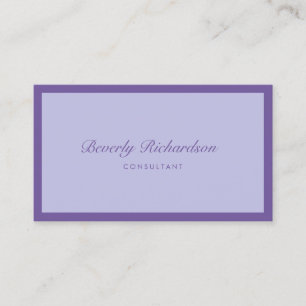 Modernes Elegante Luxe Einfach Beruflich Lila Visitenkarte