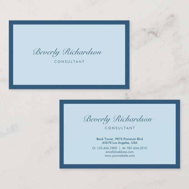 Modernes Elegante Luxe Minimalistisch Beruflich Bl Visitenkarte (Vorne/Hinten)